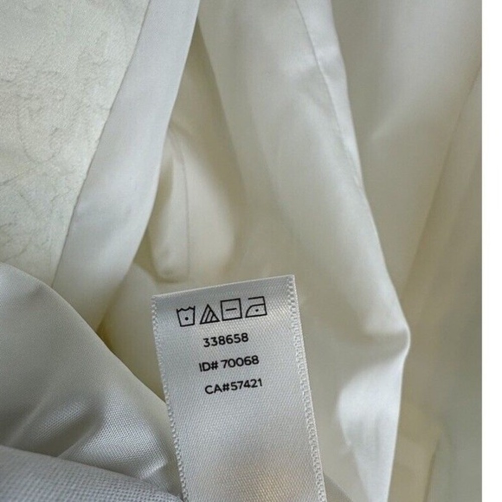 LOFT Ann Taylor White Jacquard Shawl Collar Blazer Jacket 8 Cocktail Party 65-36 - Picture 8 of 16
